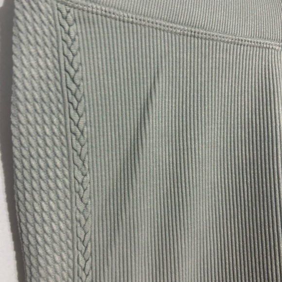 Light teal knit patterned aerie leggings. - Picture 2 of 3